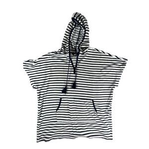 Lands End Swim Coverup Womens Small / Medium Blue Hooded Terry Cloth